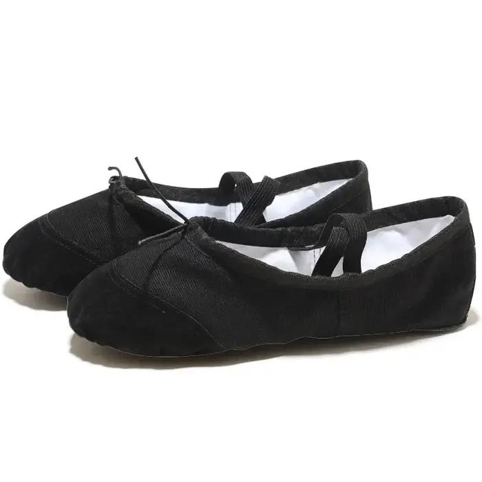 Chaussures de ballet plates en toile souples - Pour filles, femmes et enseignants, multiples couleurs