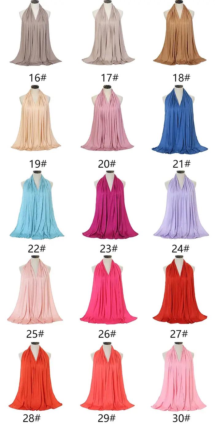 Écharpe Hijab en Jersey de coton Modal de qualité supérieure, châle musulman Long, Turban doux uni,