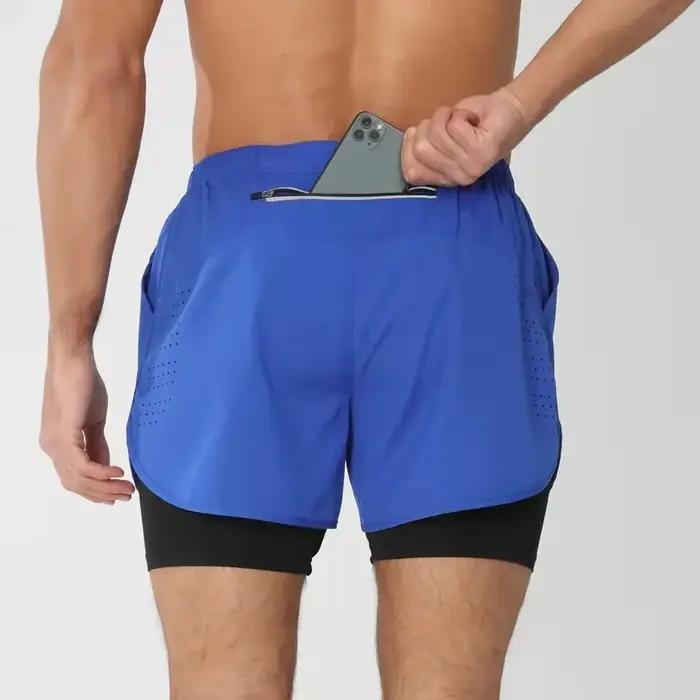Nouveaux shorts de course double couche pour hommes shorts de fitness 2 en 1 à séchage rapide shorts