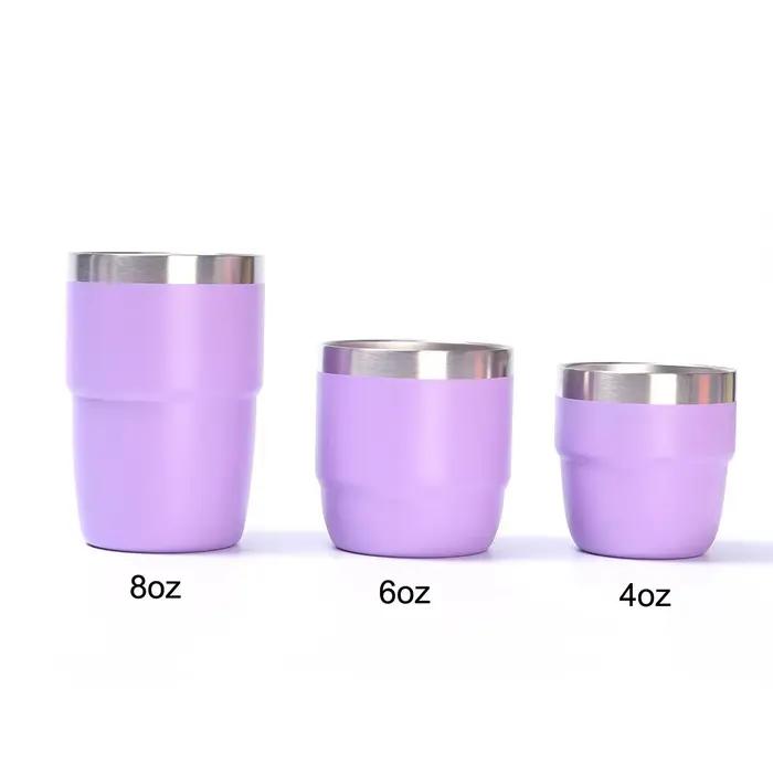 Tasse Thermos en acier inoxydable de 8oz, tasse de glace Portable multicolore, Mini tasse à café iso