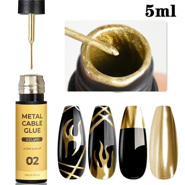 Vernis à ongles en Gel pour peinture métallique dorée, effet miroir métallique 3D, peinture pour des