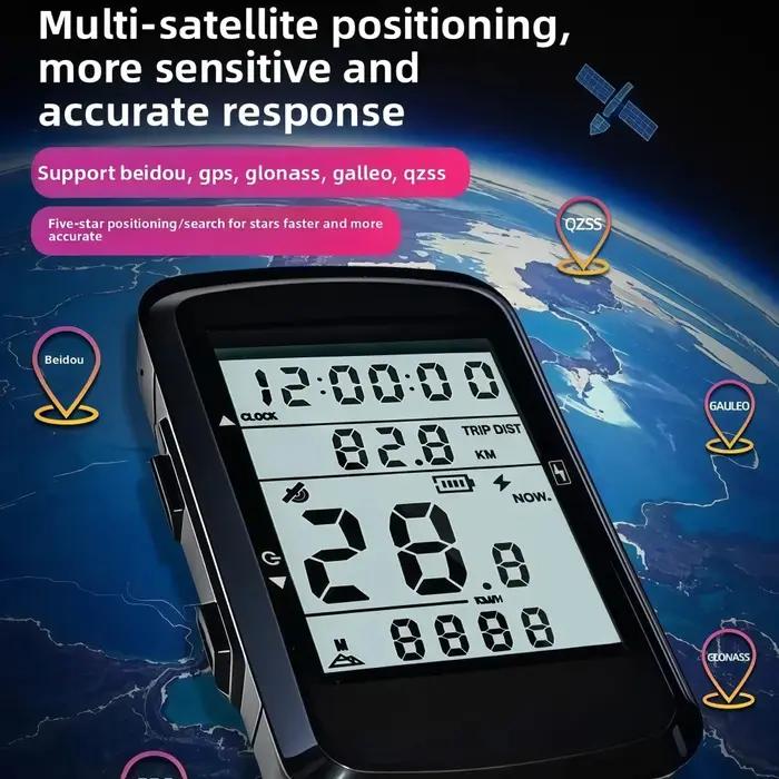 Ensemble d'ordinateurs de vélo GPS avec compteur de vitesse, odomètre, rétroéclairage automatique, étanche et longue durée de vie de la batterie pour cyclistes et randonneurs