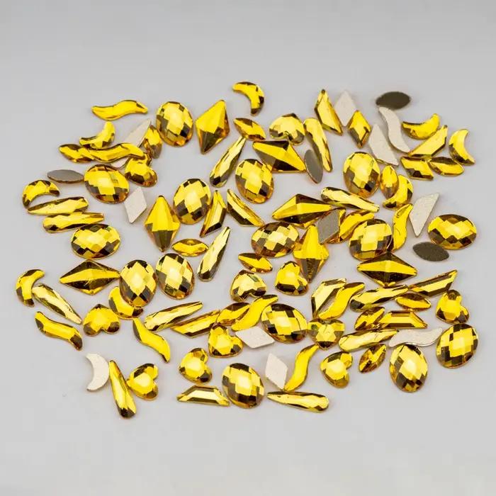 VDD 100/500 pièces nouvelle couleur forme mixte verre cristal Strass Flatback Strass paillettes bril