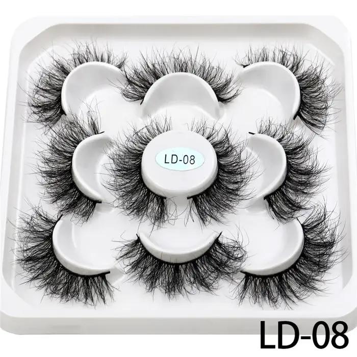 Nouveau 5 paires 15-25mm 3D cils de vison en gros faux cils naturels, Extension de cils en gros en v