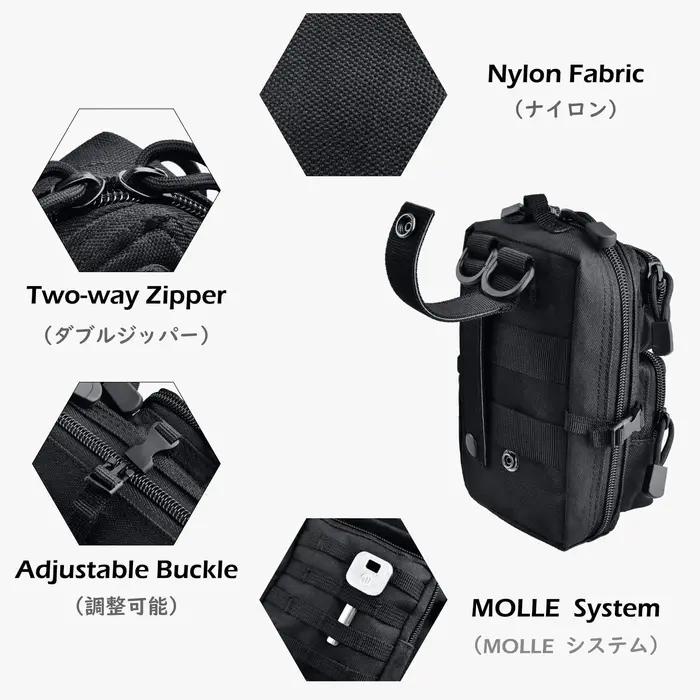Pochette utilitaire tactique Molle, sac de taille pour outils de téléphone, sac médical EDC IFAK, Mi