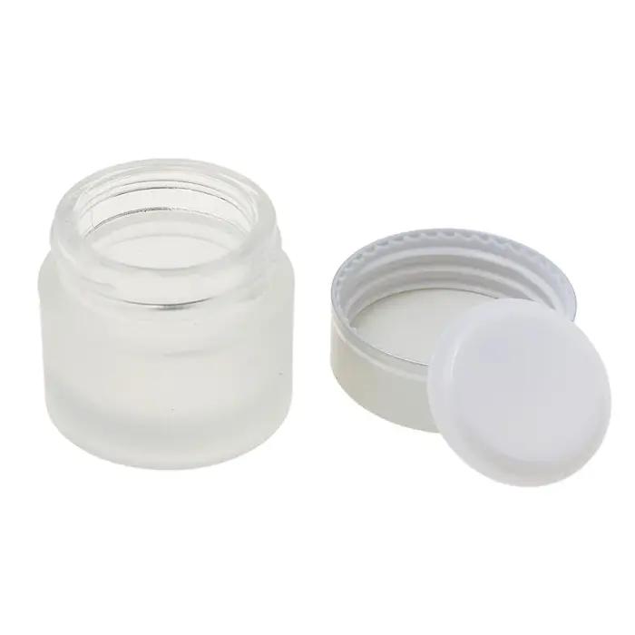 Bouteilles d'onguent rechargeables en verre givré, Pot cosmétique vide, conteneur de crème pour le v