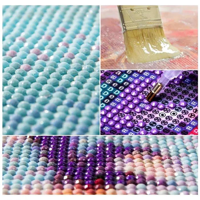Peinture diamant thème texte coloré 5D, point de croix, Kit de broderie artistique, strass, mosaïque