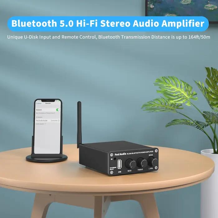 Fosi Audio-Amplificateur de Puissance Sonore Bluetooth TPA3116, 2,1 CH, 100W, Mini HiFi Classe D, Ba