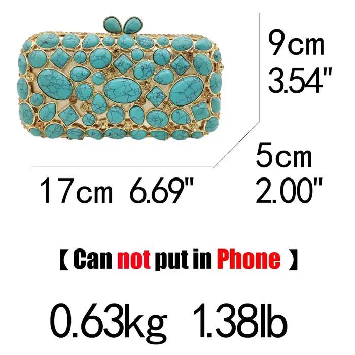 Boutique De FGG Turquoise synthétique Agate pierre sacs De soirée et pochettes pour femmes sacs De f