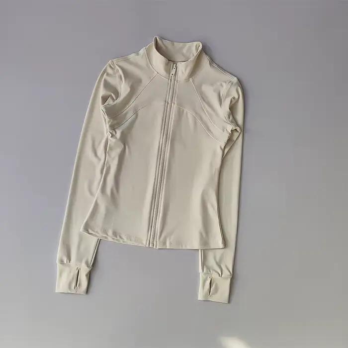 Costume de Yoga pour femmes, haut de gamme, col montant, manches longues, veste de sport, course à p