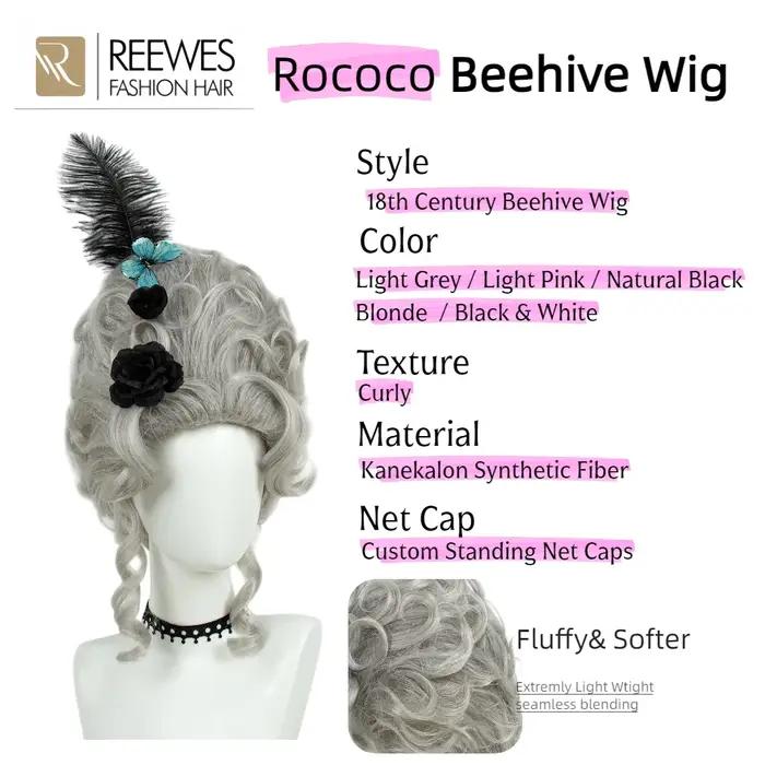 REEWES perruque victorienne pour Costume Rococo Cosplay 18ème siècle