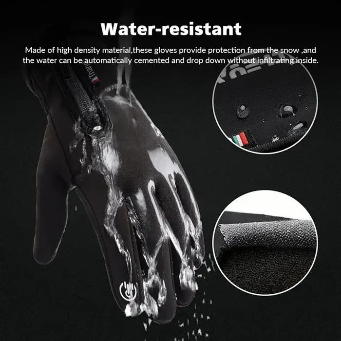 Gants d'hiver imperméables pour écran tactile thermique, coupe-vent, chauds, pour temps froid, cours