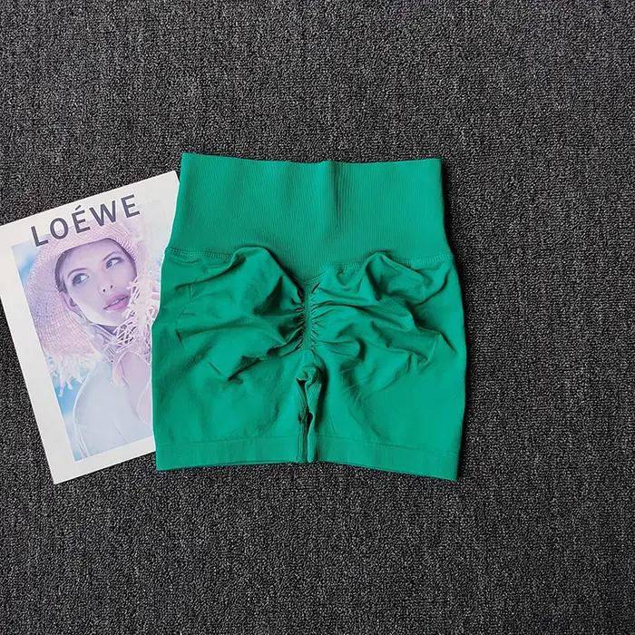 Short de Yoga pêche pour filles, pantalon à trois croix, taille haute, tricoté, pression, course à p