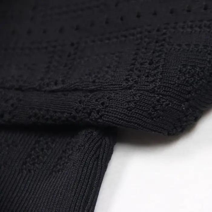 SML-Cardigan en tissu élastique pour femme, col rond creux, simple boutonnage, manches longues, coup