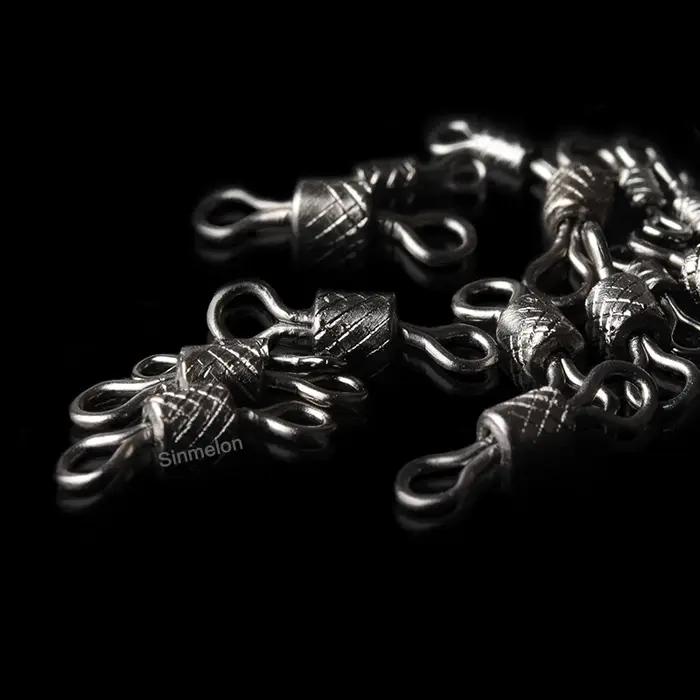 WALK FISH 50 pièces/lot émerillons de pêche roulement à billes pivotant avec bouton-pression de sécu