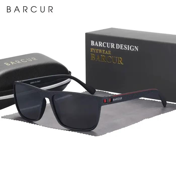 BARCUR Design-Lunettes de soleil polarisées TR90 pour homme et femme, accessoire de sport léger, pro