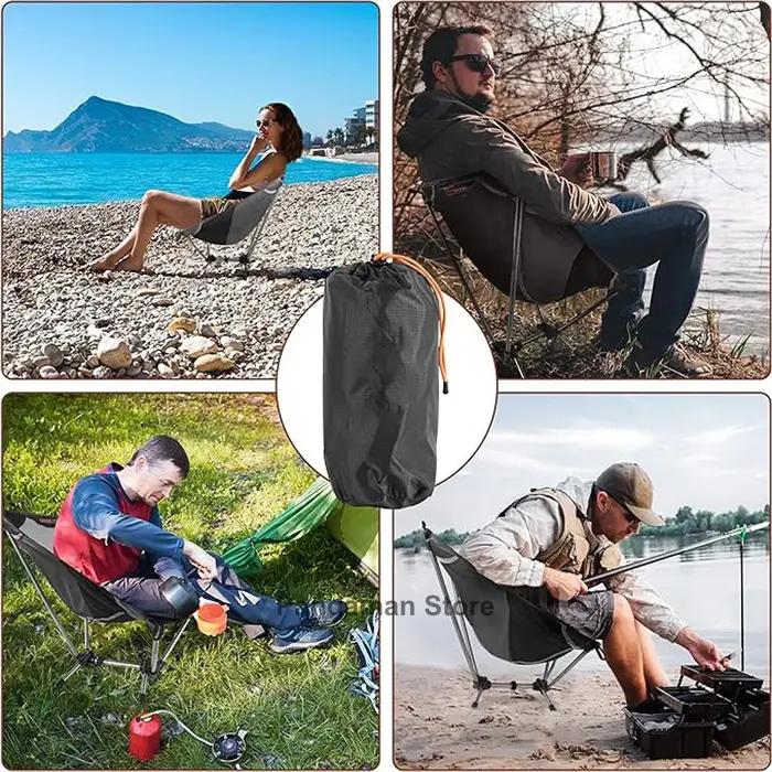 Chaise Pliante Ultra Légère pour Canoë, Camping, Randonnée - Pliable et Transportable