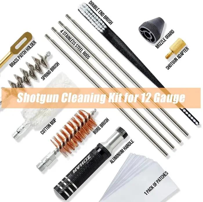 ZOHAN – Kit de nettoyage pour pistolet de chasse, calibre 12, fournitures de nettoyage universelles