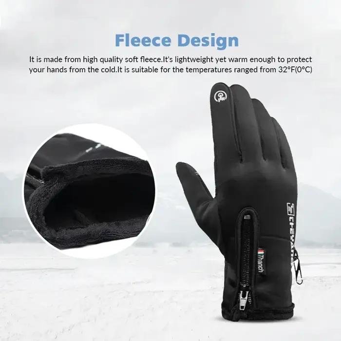 Gants d'hiver imperméables pour écran tactile thermique, coupe-vent, chauds, pour temps froid, cours