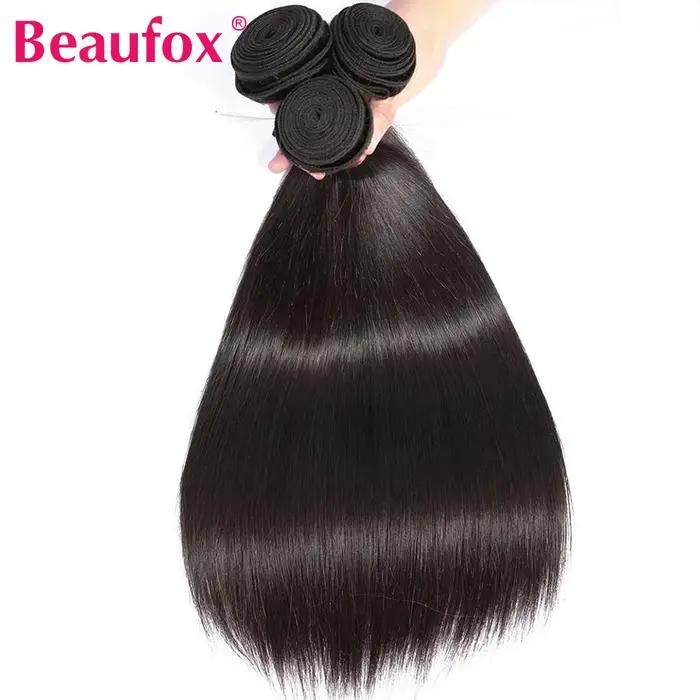 Beautorch-Tissage en Lot Brésilien Naturel Remy Lisse de 32 Pouces, Extensions de Cheveux Humains po