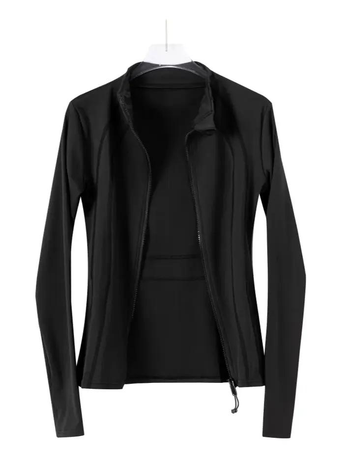Veste de yoga amincissante pour femme ; tenue de course et de fitness légère et fine ; haut de sport