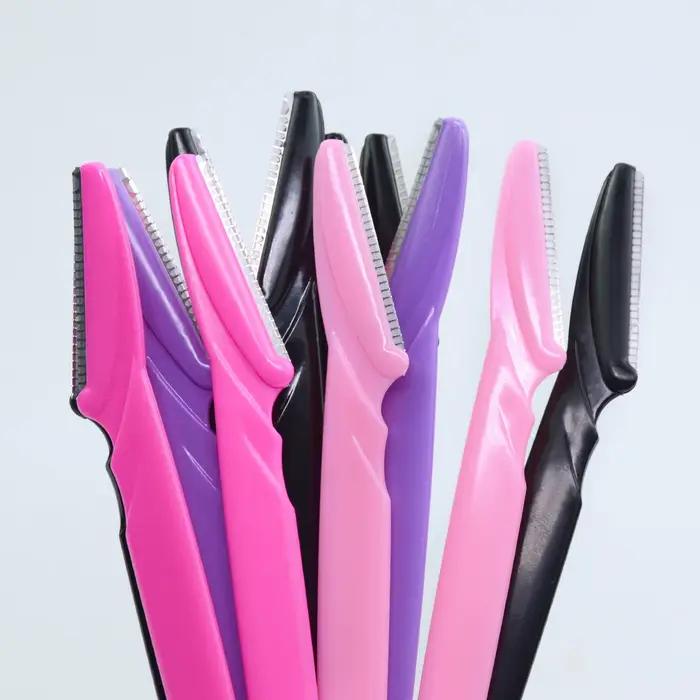 30 pièces/bouteille rasoirs à sourcils avec conteneur tondeuse à sourcils pour le visage dans étui é