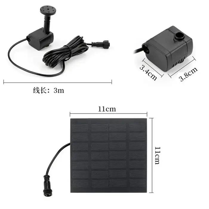 Mini pompe de fontaine solaire, kit de panneau d'alimentation, pompe à eau à panneau solaire pour pi