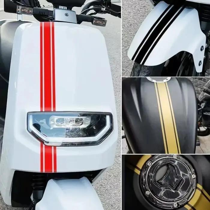 Autocollants de Moto en vinyle imperméable à rayures fines, 50CM, pour capot de réservoir de carbura