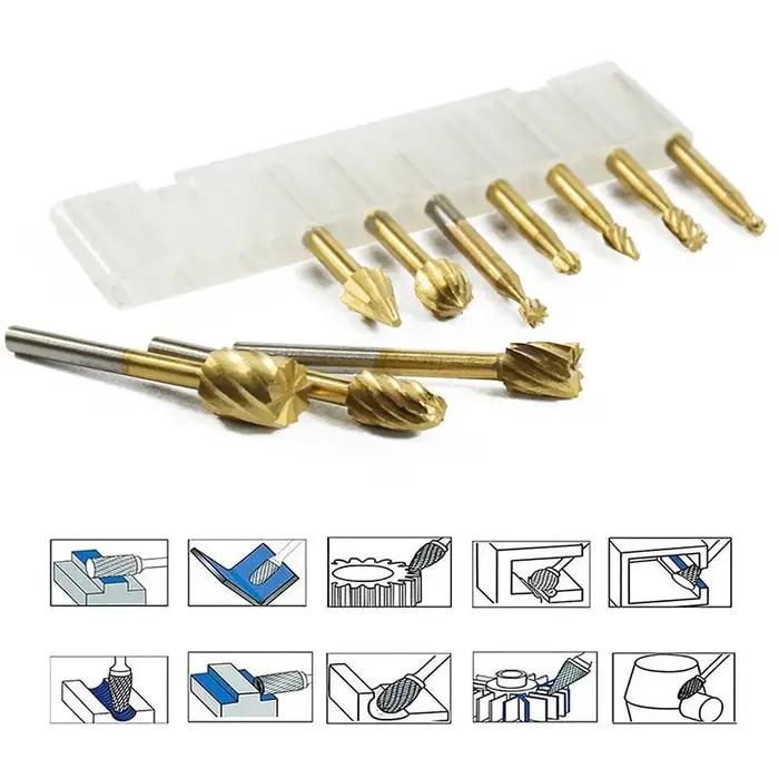 Jeu de forets de routeur de routage HSS, pour outils de fraises rotatives en carbure Dremel, bois, p