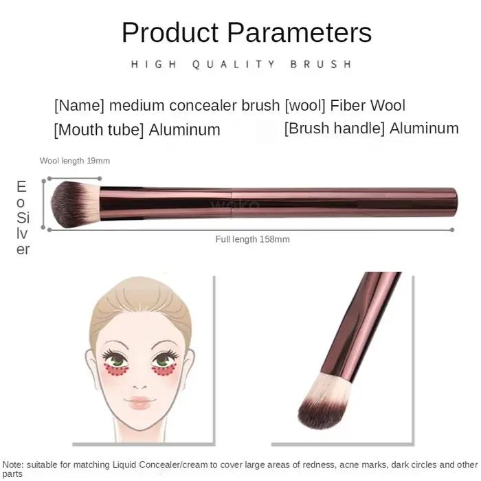 Brosse anti-cernes à finition sans couture, brosse anti-cernes coudée pour le visage, couverture int