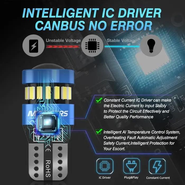 10 pièces W5W T10 LED lumières Canbus sans erreur voiture lumières pour Peugeot 4008 307 206 308 407