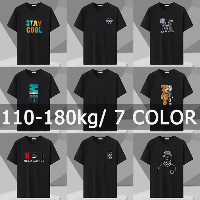 T-shirt imprimé pour hommes, grande taille 110-180kg, ample, manches courtes, hauts surdimensionnés