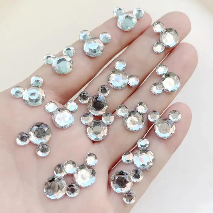 Strass en cristal en forme d'animal blanc, 30 pièces/lot, bijoux à faire soi-même, décoration à dos