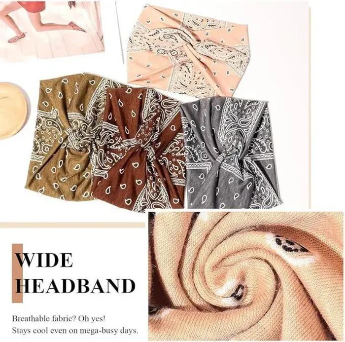 Nouveau Bandeau de Yoga pour Femme, Bandeau Croisé Imprimé Style Européen et Américain, Accessoire d