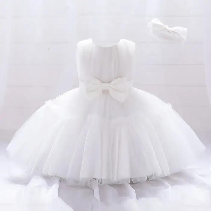 Robes de baptême pour bébés filles, tenue de princesse élégante pour fête de mariage, en Tulle, vête