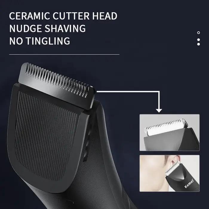 Kemei KM-1838 zone d'aine tondeuse à cheveux tondeuse à gazon lame en céramique imperméable humide s