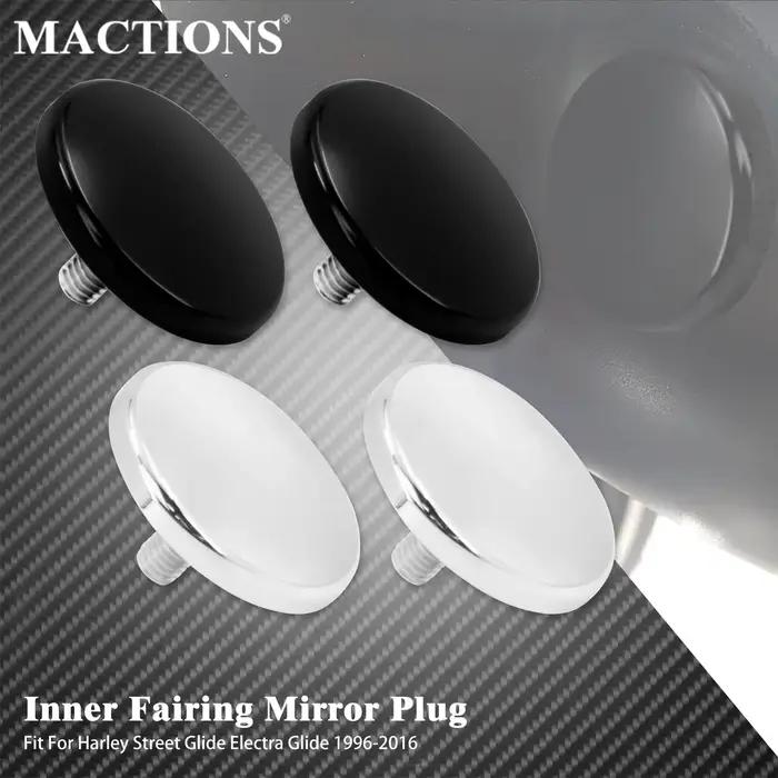 2x bouchons de miroir de carénage intérieurs Choppers, noir/Chrome, pour Harley Touring Electra Stre