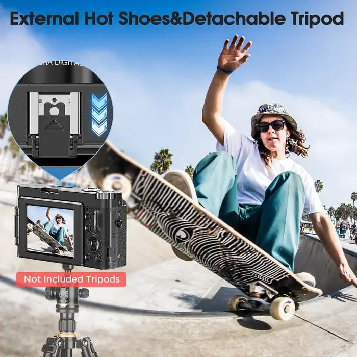 Appareil photo numérique 4K, 48mp, Webcam Autofocu, enregistreur vidéo Vlog, caméras compactes, Rota