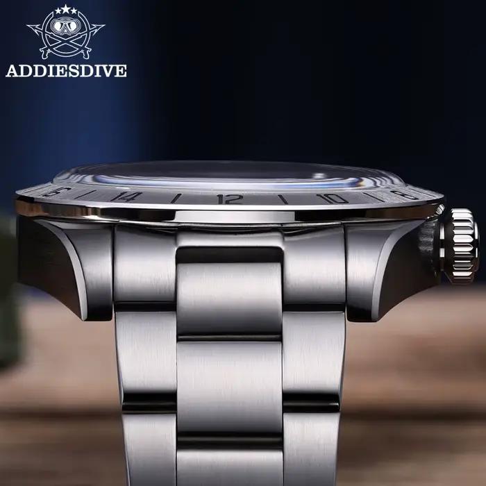 ADDIESDIVE Top marque 39mm Quartz GMT montres 20Bar étanche lumineux bulle miroir Sport verre montre