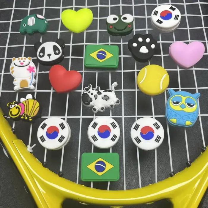 Amortisseurs de vibrations de Tennis en forme de cœur, mignon, drapeau Anti-Vibration, amortisseur d