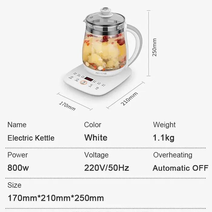220V Jiuyang pot de santé multi-fonctionnel fleur théière verre ragoût théière 1.5L Portable Mini mu