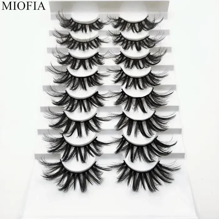MIOFIA 8 paires de cils de vison 3D en gros, cils de vison cruel sans vrac, cils de vison artificiel