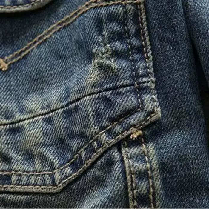 Manteau en jean pour homme, printemps-automne, col rabattu, simple boutonnage, coupe ajustée, bleu d