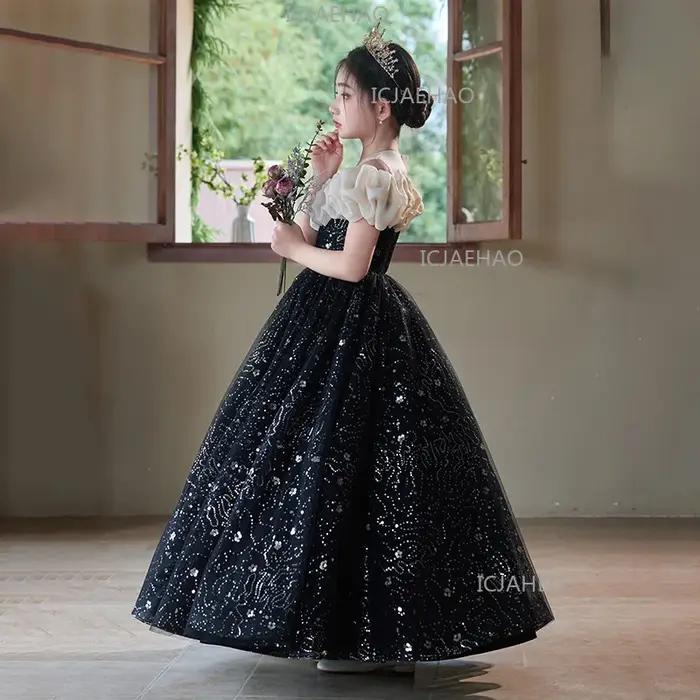 Robe de soirée formelle de princesse pour filles, idéale pour les fêtes d'anniversaire, les concours