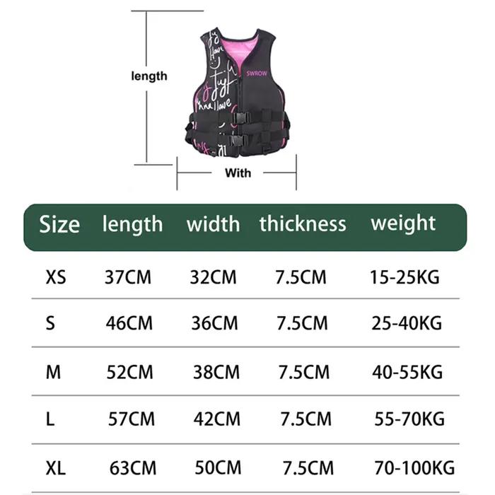Gilet de sauvetage en néoprène flottabilité natation dérive canotage kayak gilet pour adultes jeunes