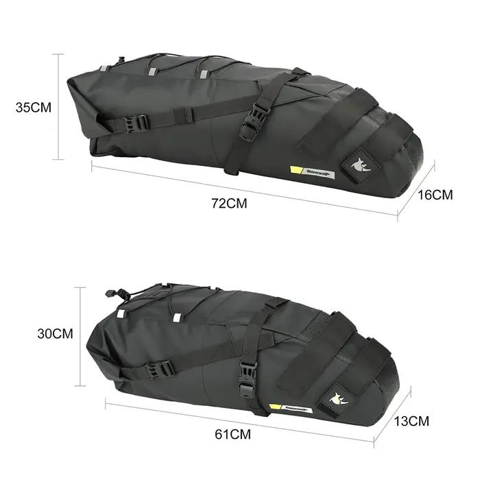Rhinowalk sac de selle de vélo étanche grande capacité sac de selle de vélo sac arrière pliable de c