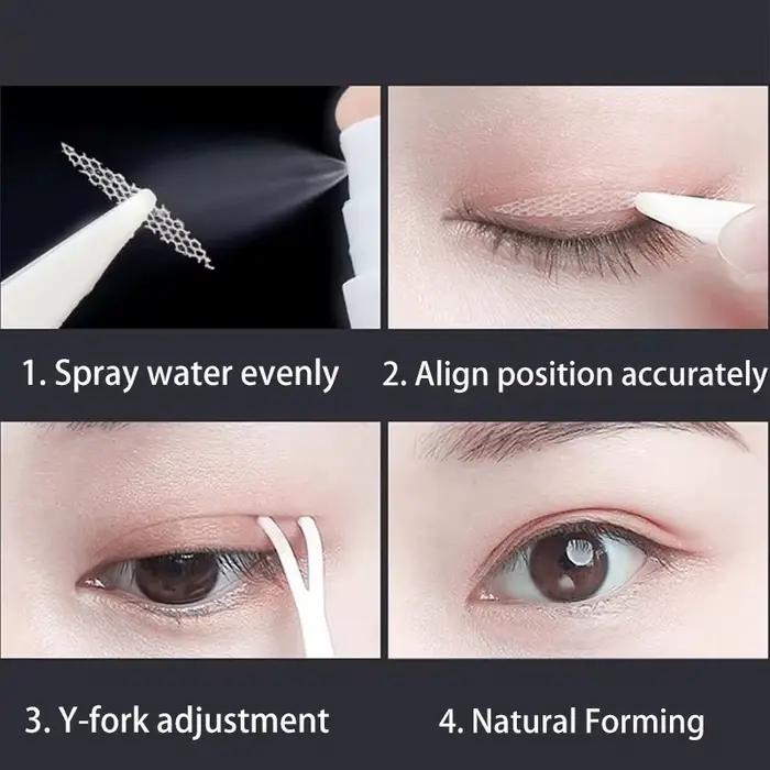 Bande adhésive double pli furtive pour paupières, 480 pièces, autocollant en Fiber de dentelle, rayu