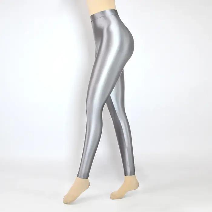 Pantalon satiné brillant XClocKNYoung, taille haute, sport, fitness, yoga, leggings brillants, leggi