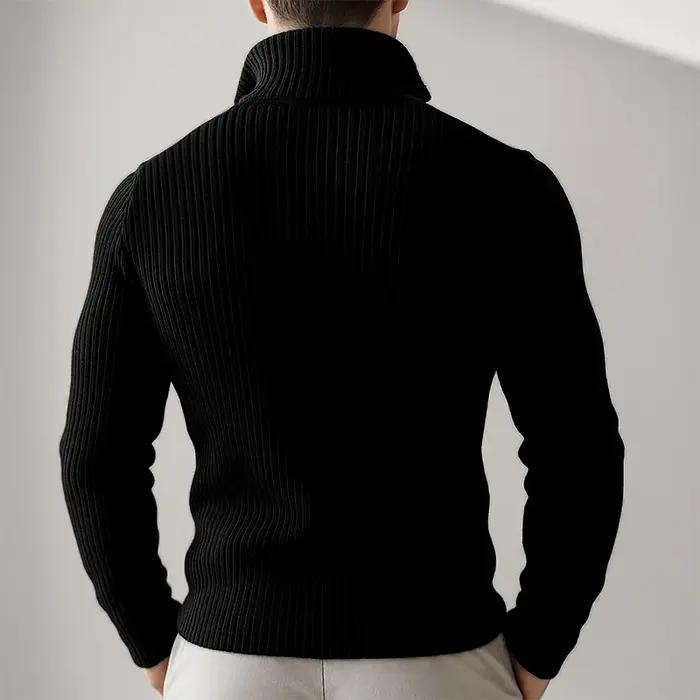 Nouvelle veste zippée en tricot pour homme automne/hiver, pull décontracté ample et confortable à co