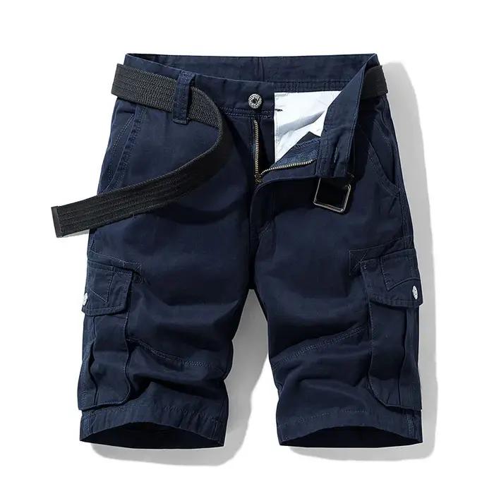 Short Cargo militaire Baggy multi-poches pour hommes, en coton kaki, tactique, pantalon court 30-38,